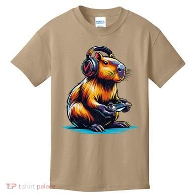 Capybara Funny Capybara Rodent & Video Games Lover Kids T-Shirt