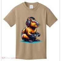 Capybara Funny Capybara Rodent & Video Games Lover Kids T-Shirt thumb 0