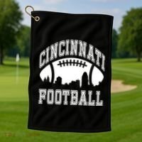 Cincinnati Football City Skyline Golf Towel thumb 1