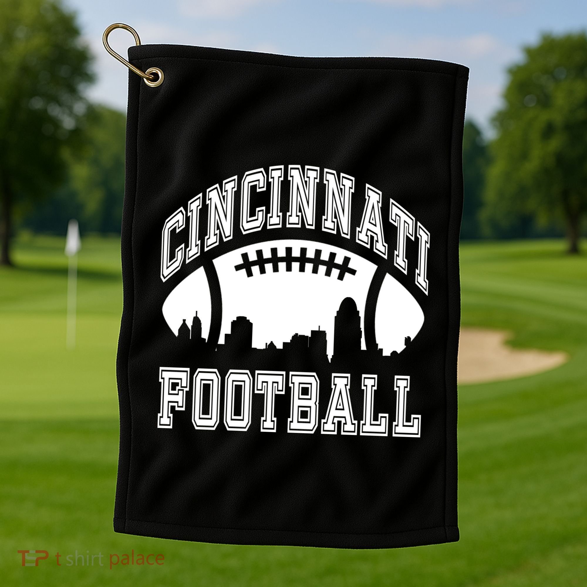 Cincinnati Football City Skyline Golf Towel