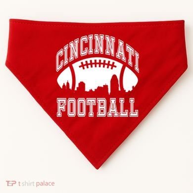 Cincinnati Football City Skyline USA-Made Doggie Bandana