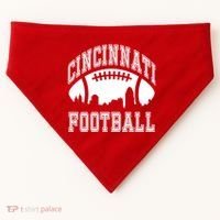 Cincinnati Football City Skyline USA-Made Doggie Bandana thumb 0