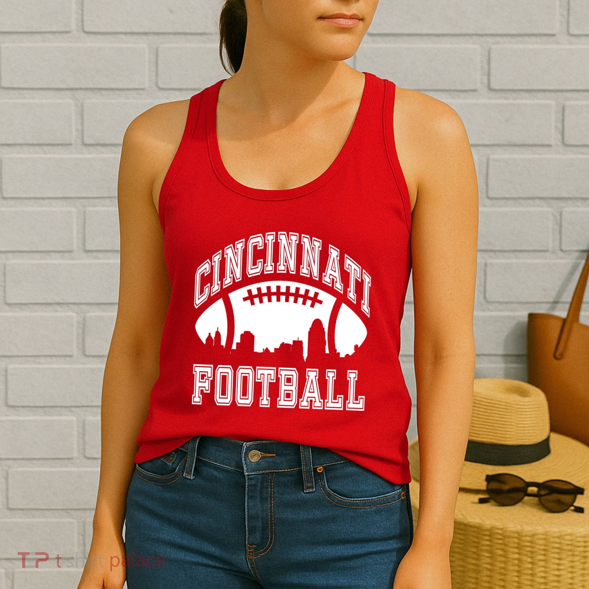 Cincinnati Football City Skyline Women's Tank Top