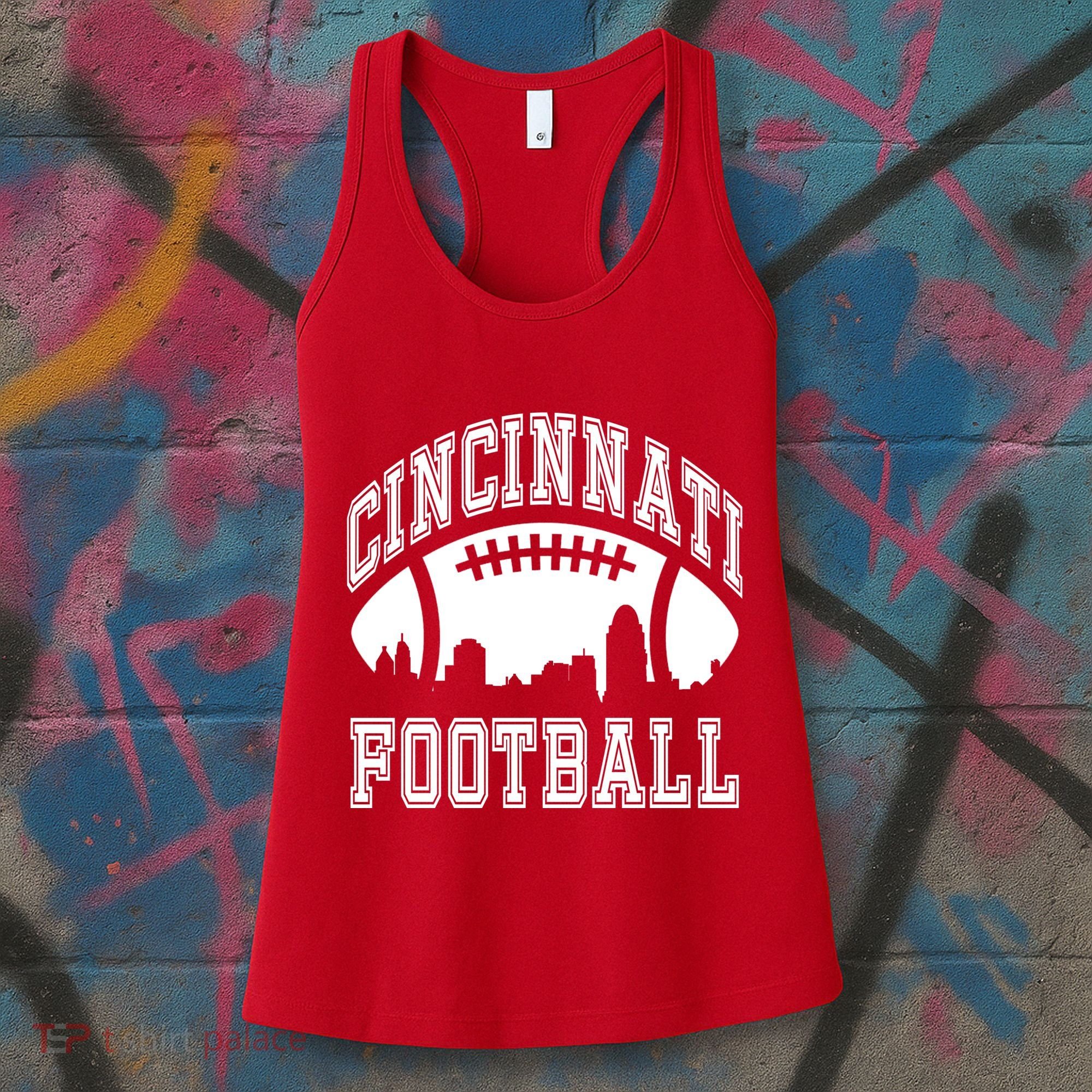 Cincinnati Football City Skyline Women's Tank Top
