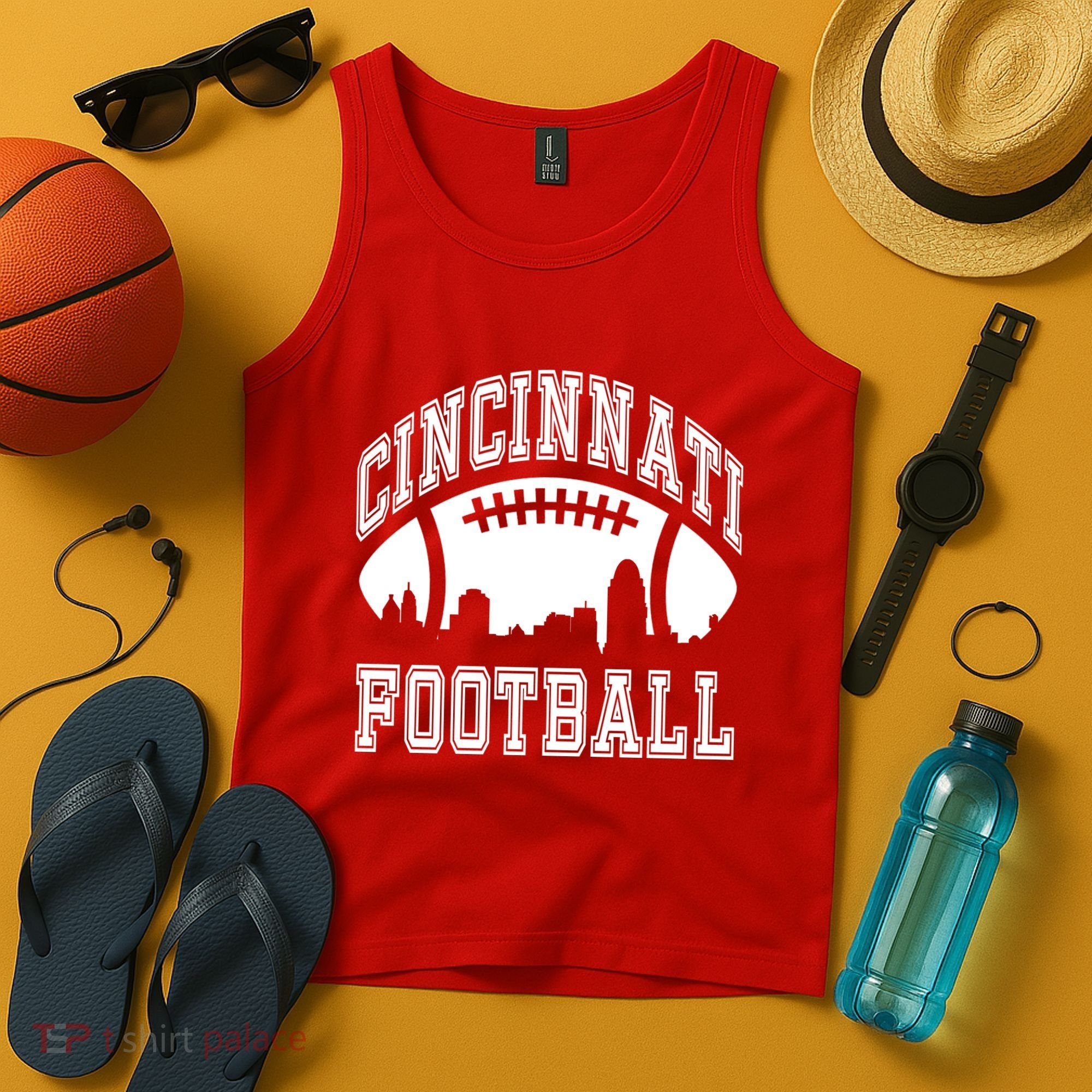 Cincinnati Football City Skyline Tank Top