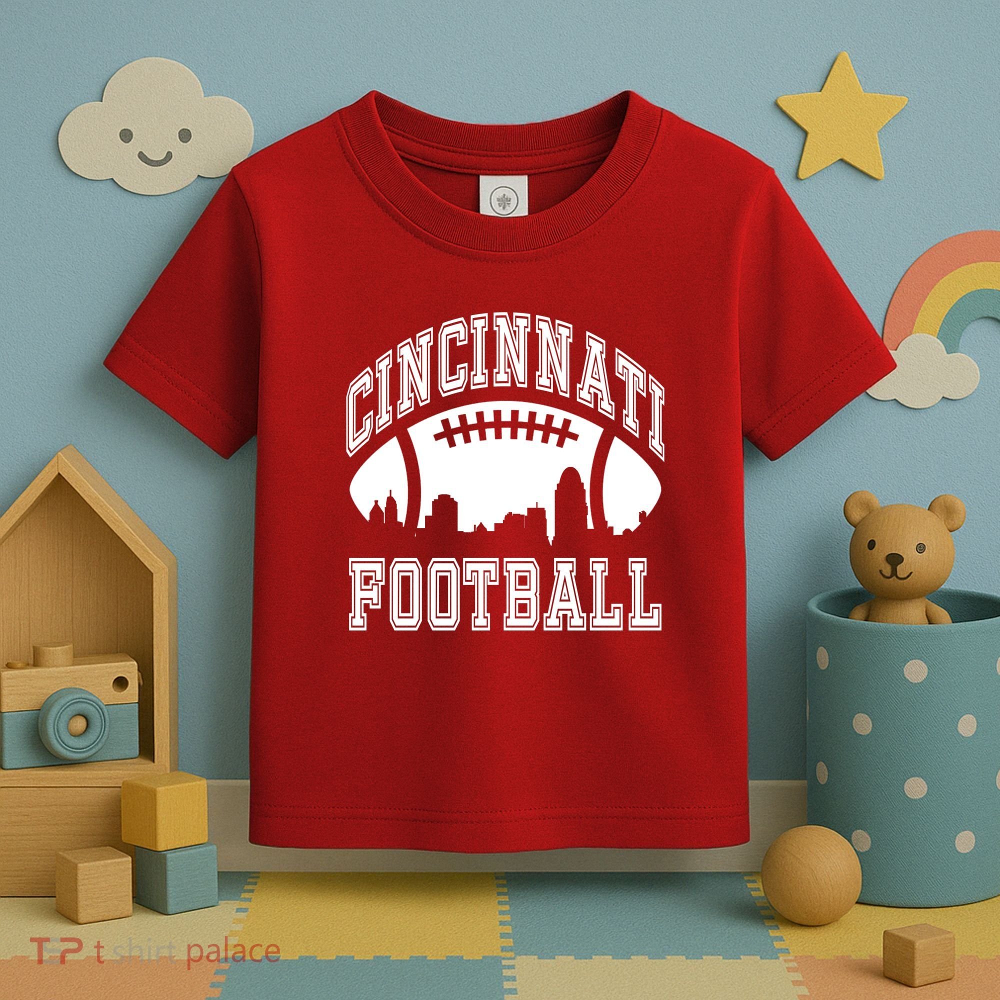 Cincinnati Football City Skyline Toddler T-Shirt
