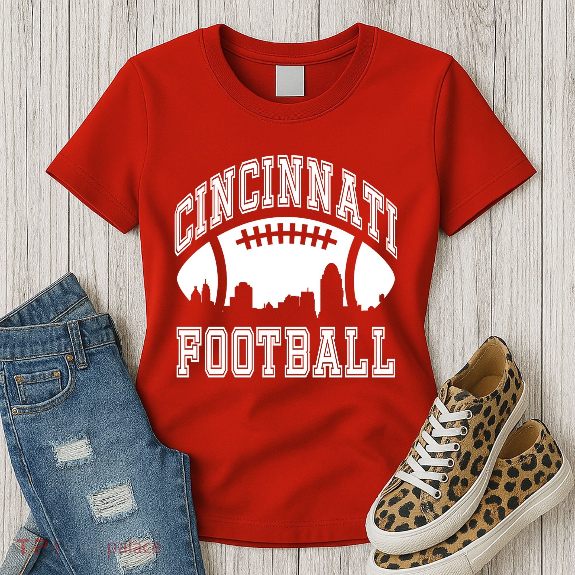 Cincinnati Football City Skyline Women's T-Shirt