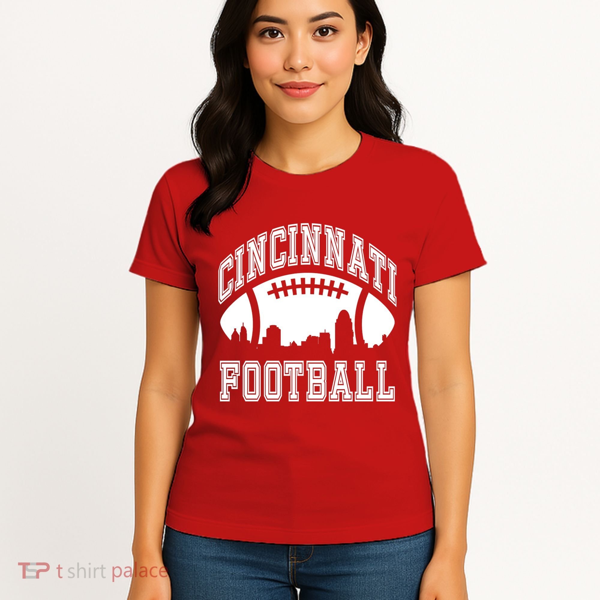 Cincinnati Football City Skyline Women's T-Shirt