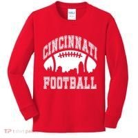Cincinnati Football City Skyline Kids Long Sleeve Shirt thumb 0