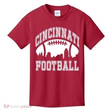 Cincinnati Football City Skyline Kids T-Shirt