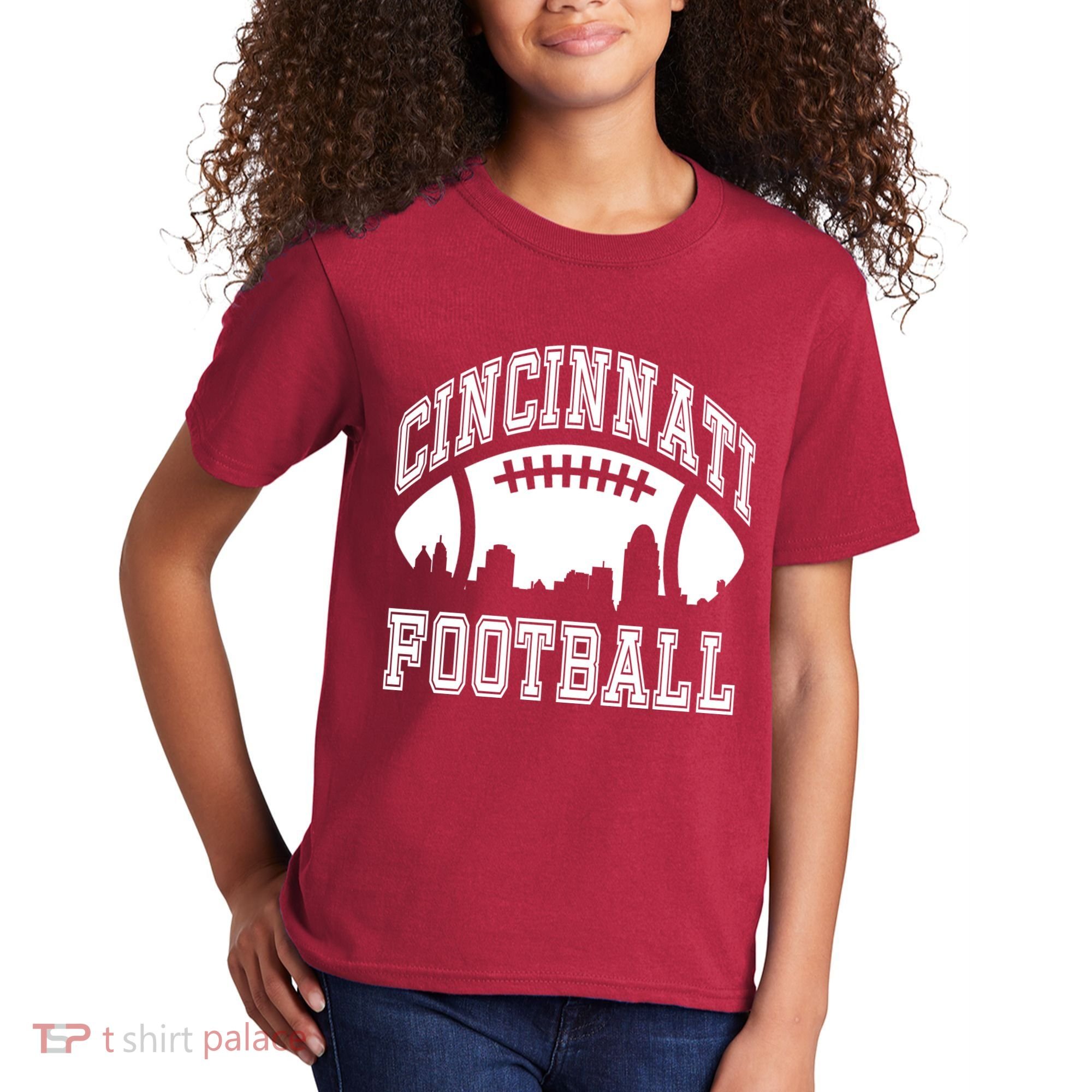 Cincinnati Football City Skyline Kids T-Shirt
