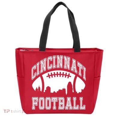 Cincinnati Football City Skyline Tote Bag