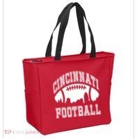 Cincinnati Football City Skyline Tote Bag thumb 2