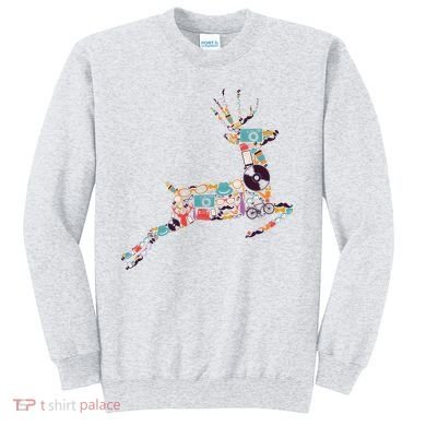 Cool Festive Christmas Gifts Pattern Reindeer Sweatshirt