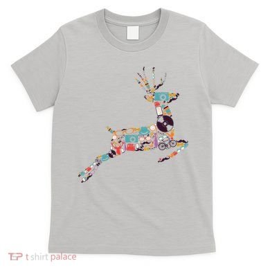 Cool Festive Christmas Gifts Pattern Reindeer T-Shirt