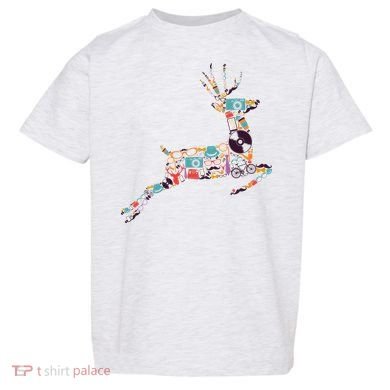 Cool Festive Christmas Gifts Pattern Reindeer Toddler T-Shirt