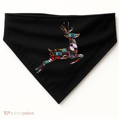 Cool Festive Christmas Gifts Pattern Reindeer USA-Made Doggie Bandana