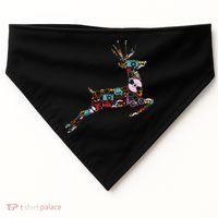Cool Festive Christmas Gifts Pattern Reindeer USA-Made Doggie Bandana thumb 0