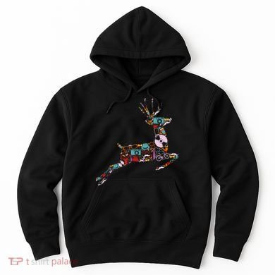 Cool Festive Christmas Gifts Pattern Reindeer Hoodie