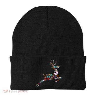Cool Festive Christmas Gifts Pattern Reindeer Beanie