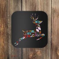Cool Festive Christmas Gifts Pattern Reindeer Coaster thumb 0