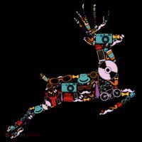Cool Festive Christmas Gifts Pattern Reindeer Women's Hoodie thumb 2