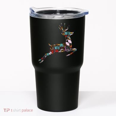 Cool Festive Christmas Gifts Pattern Reindeer Tumbler