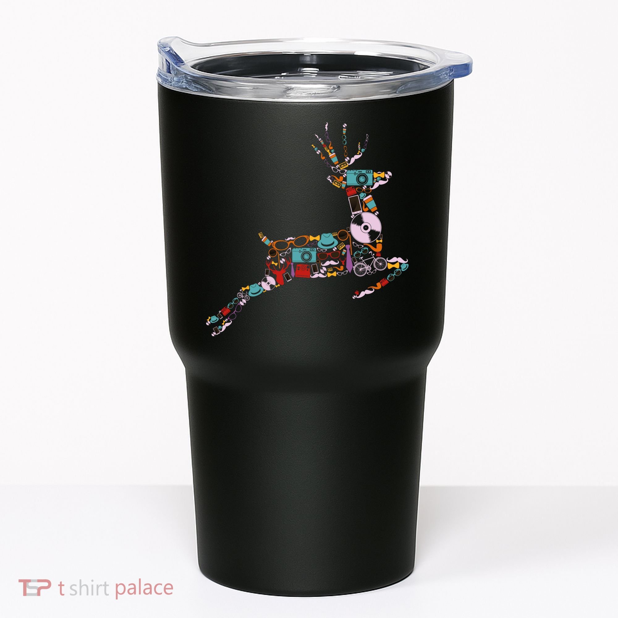 Cool Festive Christmas Gifts Pattern Reindeer Tumbler