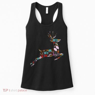 Cool Festive Christmas Gifts Pattern Reindeer Women's Tank Top