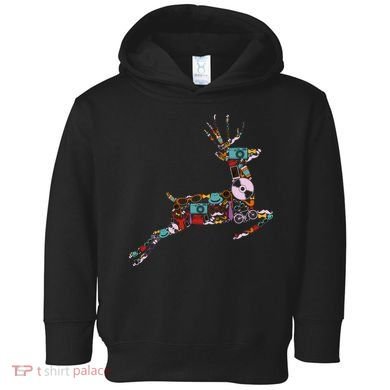 Cool Festive Christmas Gifts Pattern Reindeer Toddler Hoodie