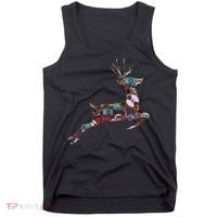 Cool Festive Christmas Gifts Pattern Reindeer Tank Top thumb 0