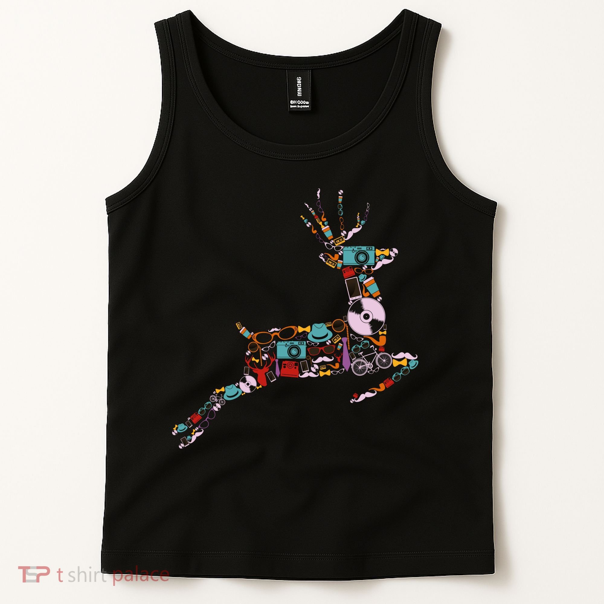 Cool Festive Christmas Gifts Pattern Reindeer Tank Top