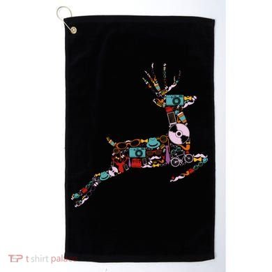 Cool Festive Christmas Gifts Pattern Reindeer Golf Towel