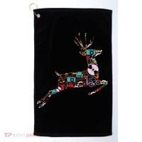 Cool Festive Christmas Gifts Pattern Reindeer Golf Towel thumb 0