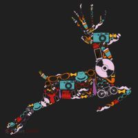 Cool Festive Christmas Gifts Pattern Reindeer Golf Towel thumb 3