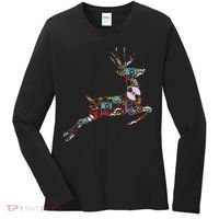 Cool Festive Christmas Gifts Pattern Reindeer Women's Long Sleeve Shirt thumb 0
