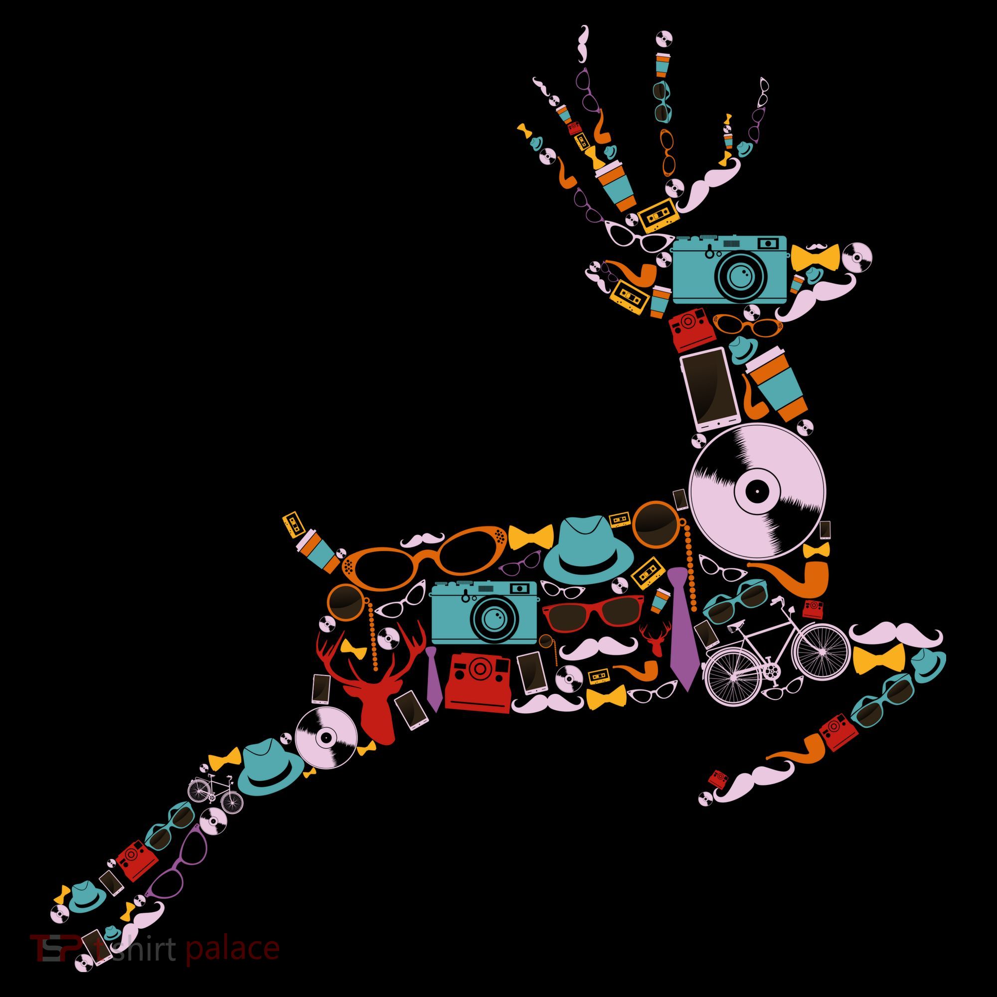 Cool Festive Christmas Gifts Pattern Reindeer Kids Long Sleeve Shirt