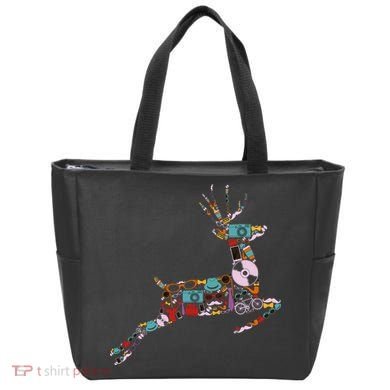 Cool Festive Christmas Gifts Pattern Reindeer Tote Bag