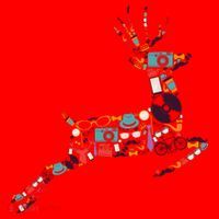 Cool Festive Christmas Gifts Pattern Reindeer Santa Hat thumb 1