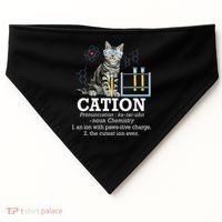 Cation Funny Chemistry Humor Science Teacher Cat Pun USA-Made Doggie Bandana thumb 0