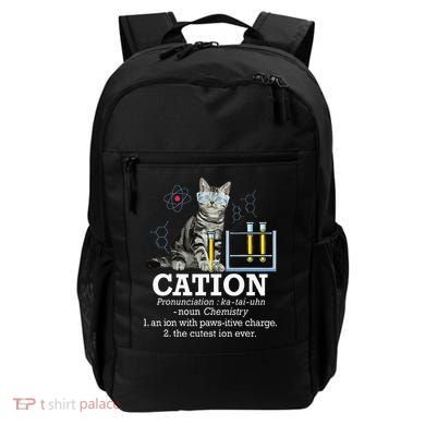 Cation Funny Chemistry Humor Science Teacher Cat Pun Backpack