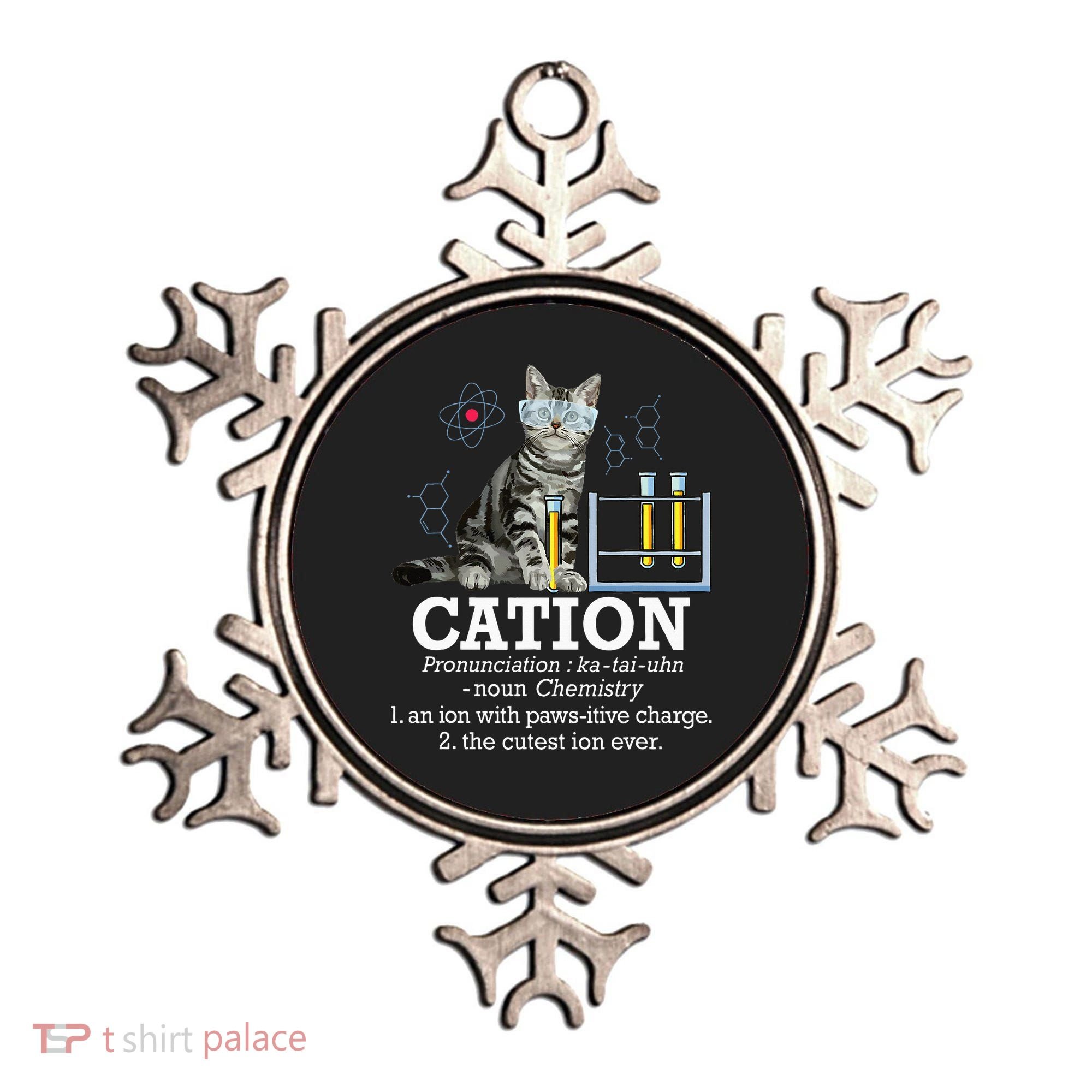 Cation Funny Chemistry Humor Science Teacher Cat Pun Ornament
