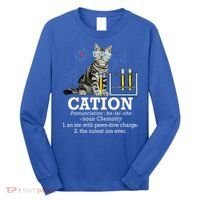 Cation Funny Chemistry Humor Science Teacher Cat Pun Long Sleeve Shirt thumb 0