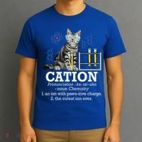 Cation Funny Chemistry Humor Science Teacher Cat Pun T-Shirt thumb 3