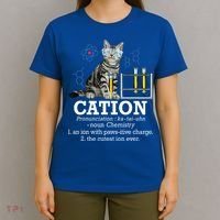 Cation Funny Chemistry Humor Science Teacher Cat Pun T-Shirt thumb 4
