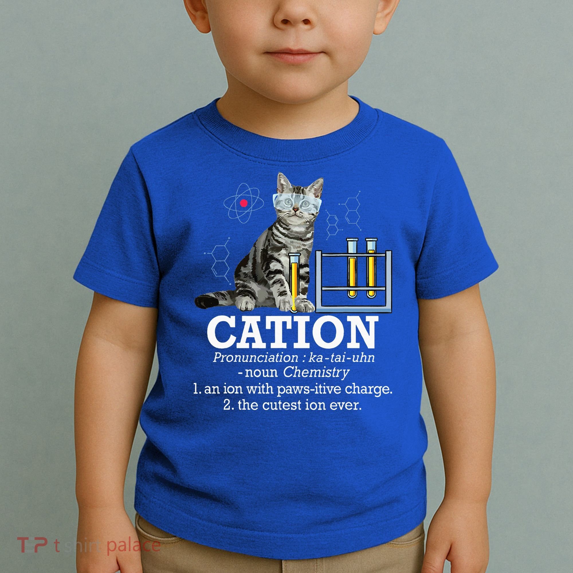 Cation Funny Chemistry Humor Science Teacher Cat Pun Toddler T-Shirt