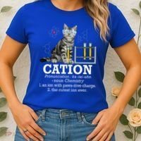 Cation Funny Chemistry Humor Science Teacher Cat Pun Women's T-Shirt thumb 2