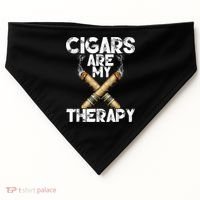 Cool Funny Cigar For Men Cigars Are My Therapy USA-Made Doggie Bandana thumb 0