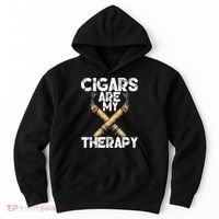 Cool Funny Cigar For Men Cigars Are My Therapy Hoodie thumb 0