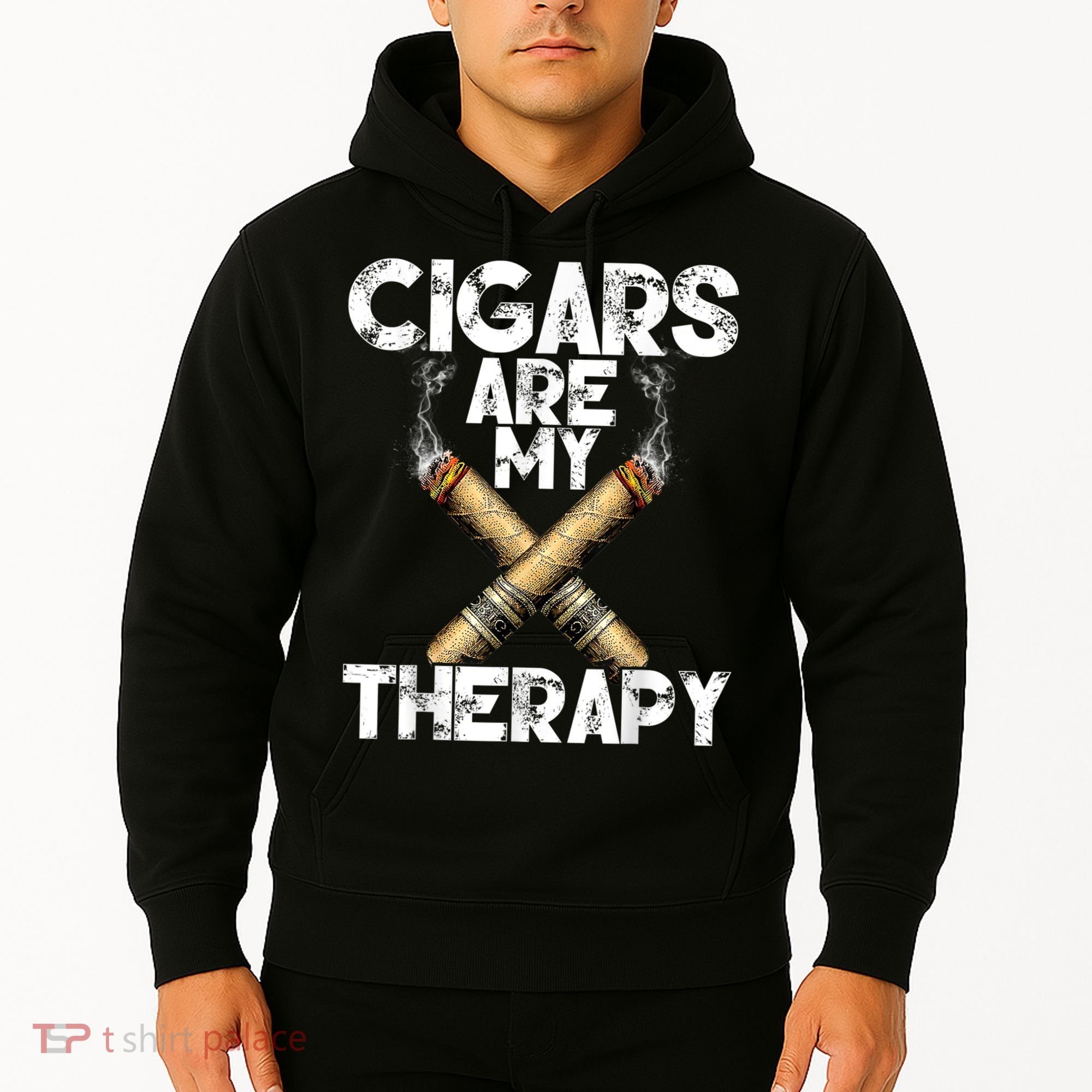 Cool Funny Cigar For Men Cigars Are My Therapy Hoodie